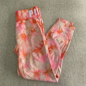 PINK Victoria's Secret Tie-Dye Leggings - Orange and Pink size M
